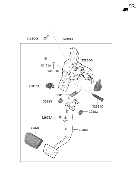 2022 Hyundai Nexo Brake & Clutch Pedal Diagram