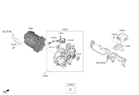 2023 Hyundai Nexo Traction Motor & Gdu Assy Diagram