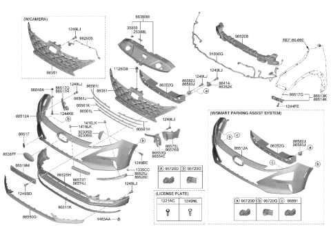 2020 Hyundai Nexo Front Bumper Diagram