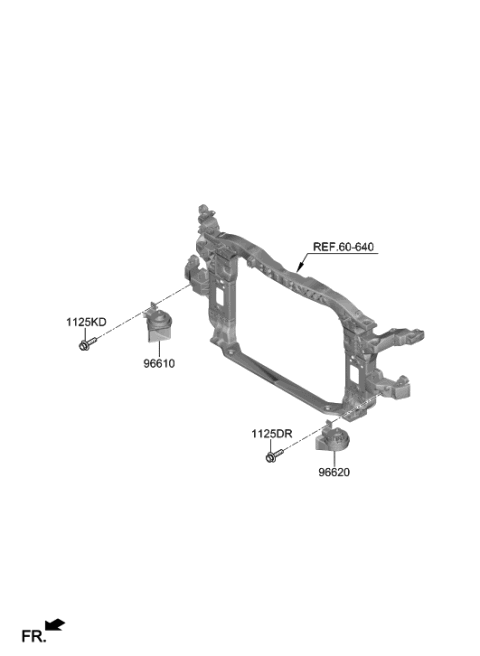 2020 Hyundai Nexo Horn Assembly-Low Pitch Diagram for 96611-M5000