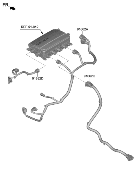 2021 Hyundai Nexo Cable-High Voltage NO.3 Diagram for 916A3-M5000