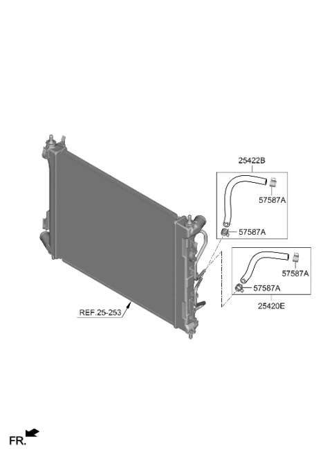 2021 Hyundai Venue Hose-Oil Cooling Return Diagram for 25425-K2100