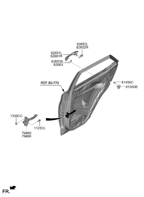 2023 Hyundai Venue Rear Door Locking Diagram