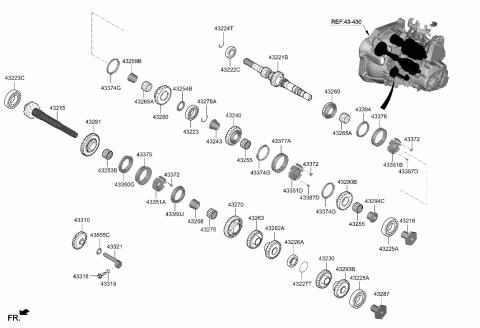 2022 Hyundai Venue STOPPER-SYNCHRONIZER Key Diagram for 43373-26600