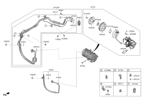 2022 Hyundai Venue Air conditioning System-Cooler Line Diagram