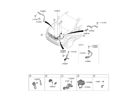 2023 Hyundai Venue Wiring Assembly-T/M Gnd Diagram for 91862-K2020