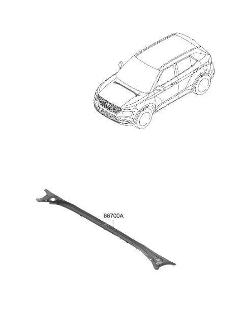 2021 Hyundai Venue Panel Assembly-Cowl Complete Diagram for 66700-K2000