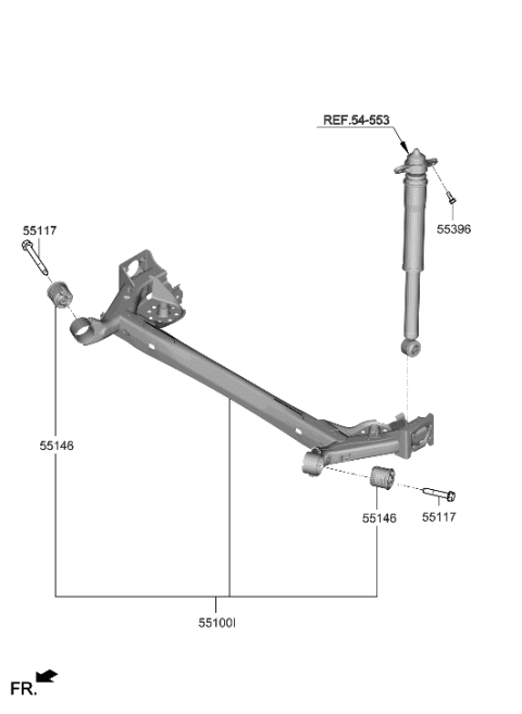 2020 Hyundai Venue Torsion Axle Complete Diagram for 55100-K2000