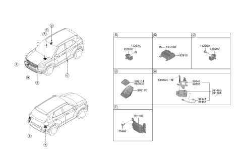 2021 Hyundai Venue Unit Assembly-Front Radar Diagram for 99110-K2100