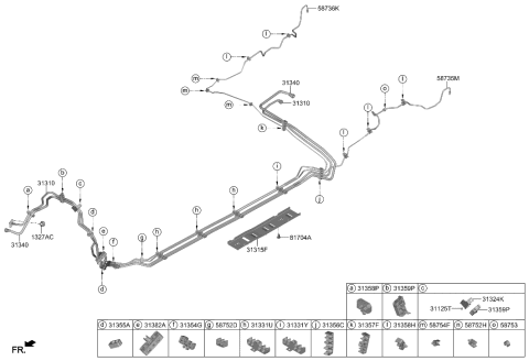2023 Hyundai Kona Electric Holder-Fuel Tube Diagram for 31335-H8900