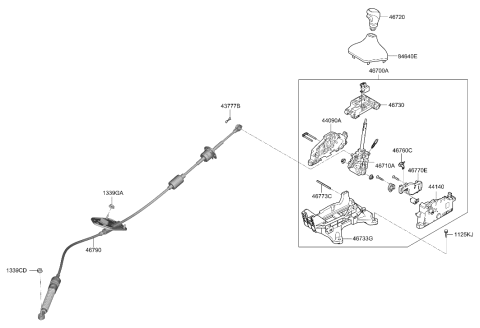 2020 Hyundai Venue Shift Lever Control (ATM) Diagram