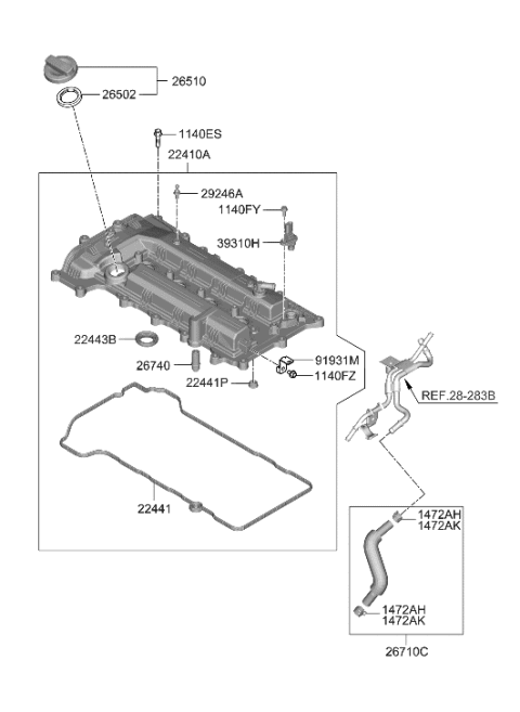 2020 Hyundai Venue Bracket-Wiring MTG Diagram for 91931-F2110