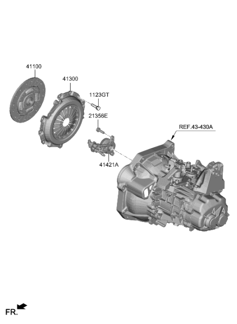 2023 Hyundai Venue CYLINDER ASSY-CONCENTRIC SLAVE Diagram for 41421-26150