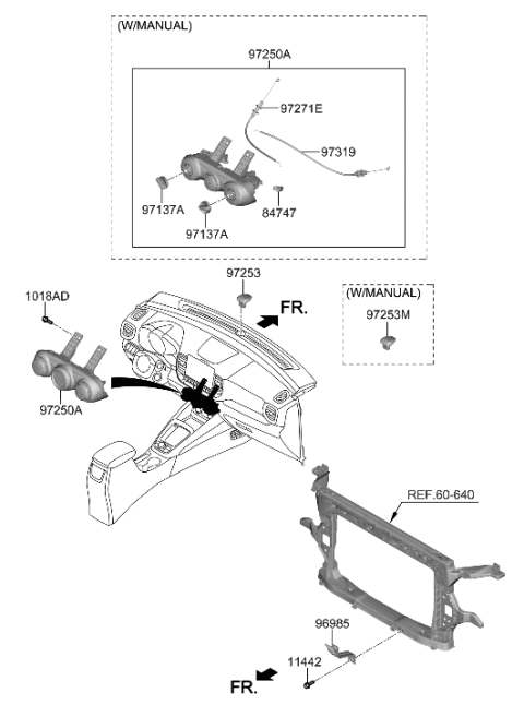 2018 Hyundai Kona Heater Control Assembly Diagram for 97250-K2090-MMS