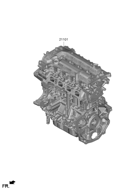 2022 Hyundai Venue Engine Assembly-Sub Diagram for 168M1-2MU02