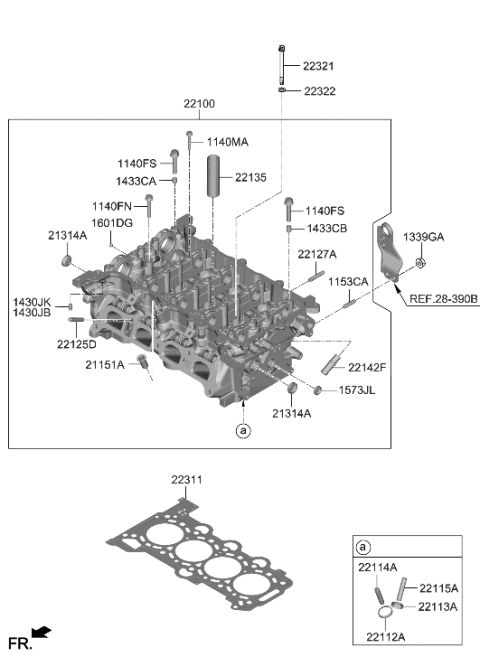 2021 Hyundai Venue Cylinder Head Diagram