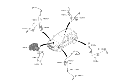 2023 Hyundai Kona Electric HYDRAULIC UNIT ASSY Diagram for 58910-K2800
