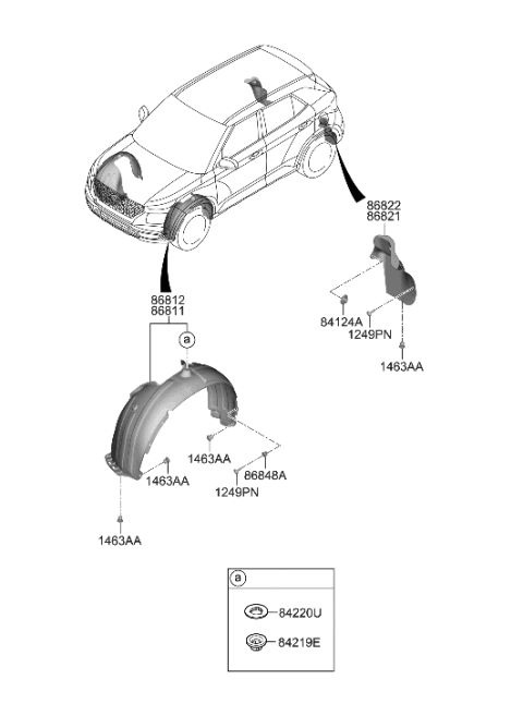 2020 Hyundai Venue Wheel Gaurd Diagram