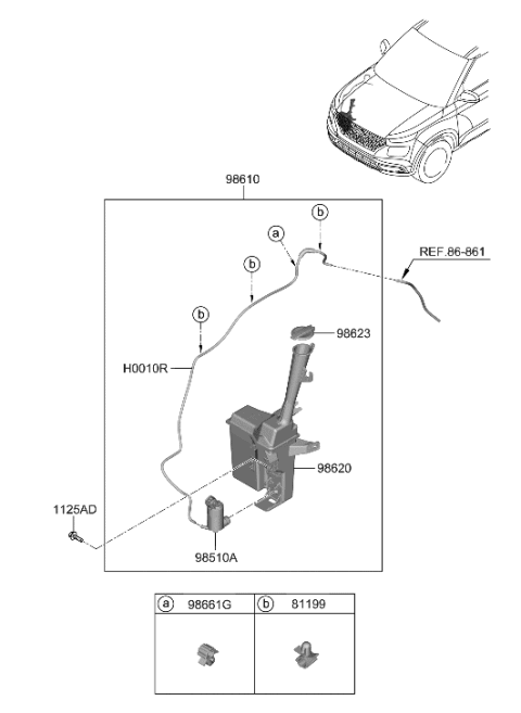 2020 Hyundai Venue Windshield Washer Diagram 1