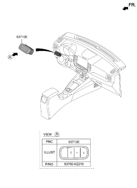 2023 Hyundai Venue Switch Assembly-Side Crash Pad Diagram for 93700-K2210-TGG