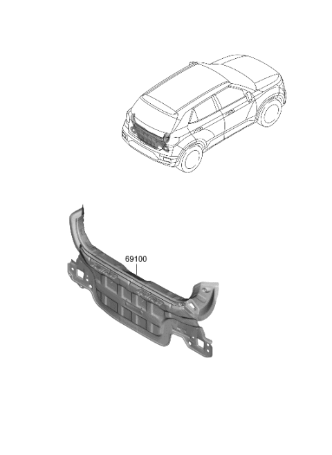 2023 Hyundai Venue Back Panel & Trunk Lid Diagram