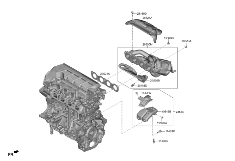 2023 Hyundai Kona Electric Exhaust Manifold Module Diagram for 28500-2M220