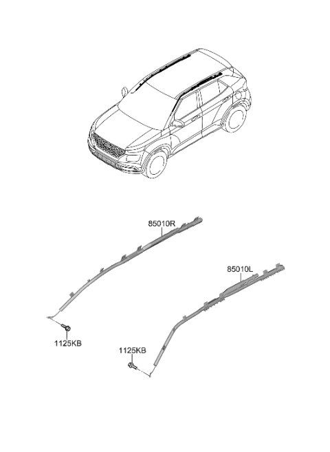 2023 Hyundai Kona Electric Curtain Air Bag Module,LH Diagram for 80410-K2000