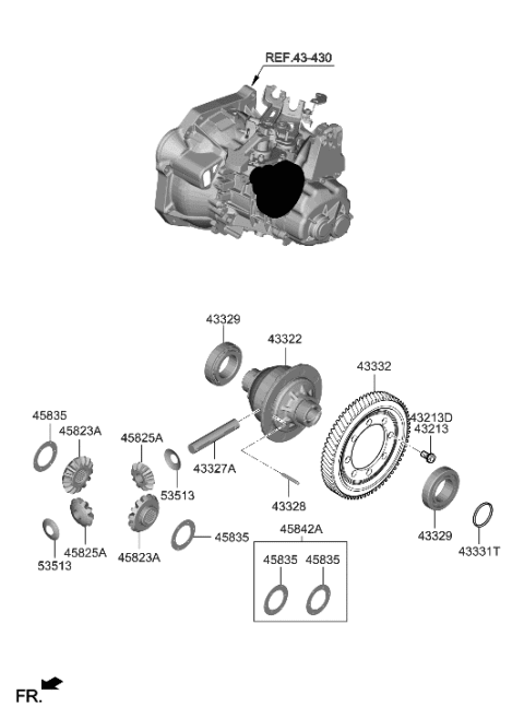 2023 Hyundai Kona Electric Bolt-Seal Diff Drive Gear Diagram for 43213-32500