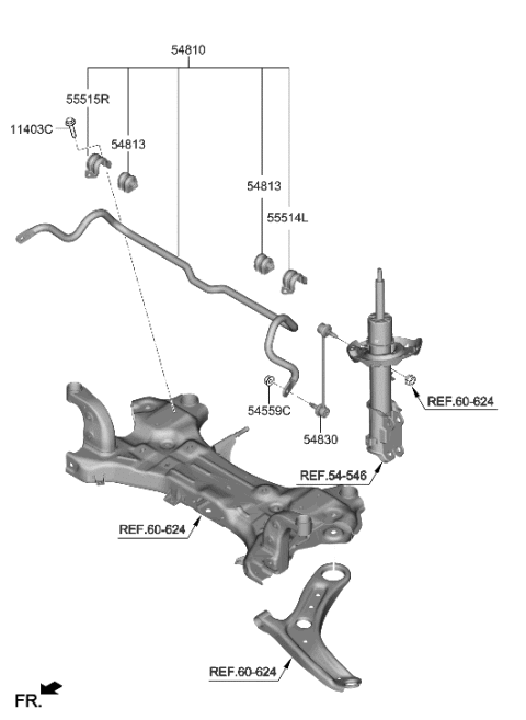 2020 Hyundai Venue Bar Assembly-FR STABILIZER Diagram for 54810-K2000