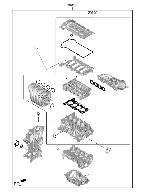 2022 Hyundai Venue Engine Gasket Kit Diagram