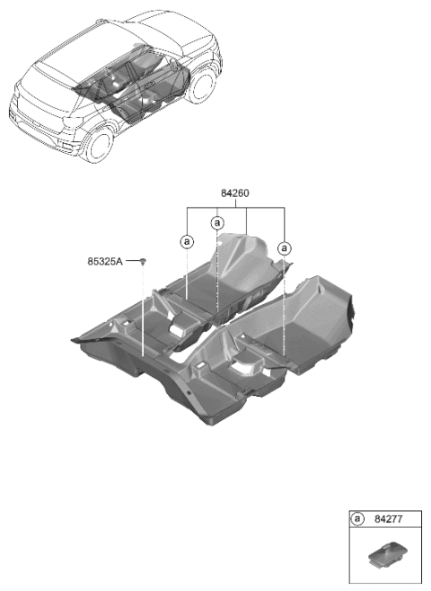 2021 Hyundai Venue Carpet Assembly-Floor Diagram for 84260-K2000-UUG