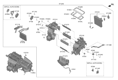 2023 Hyundai Venue Evaporator Assembly Diagram for 97139-K2000