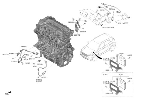 2020 Hyundai Venue Sensor-Camshaft Position Diagram for 39350-2M327