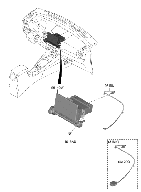 2023 Hyundai Venue Audio Assembly Diagram for 96160-K2893-MDD