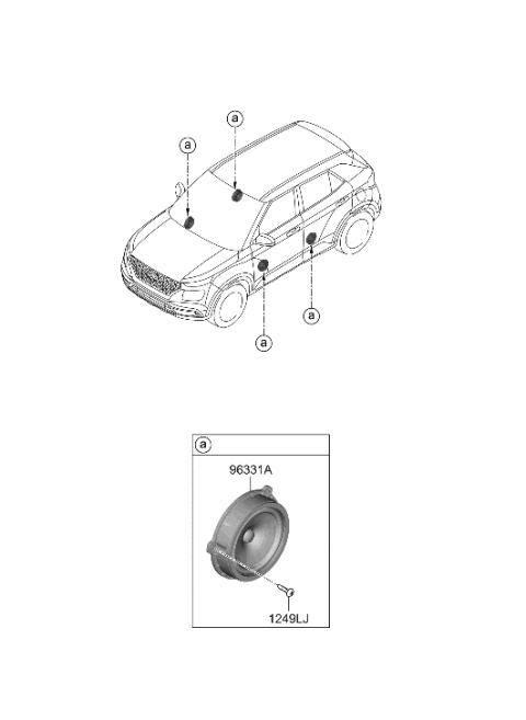 2018 Hyundai Kona Door Speaker Assembly Diagram for 96330-K2100