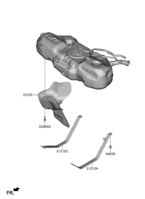 2022 Hyundai Venue Band Assembly-Fuel Tank RH Diagram for 31211-K2000