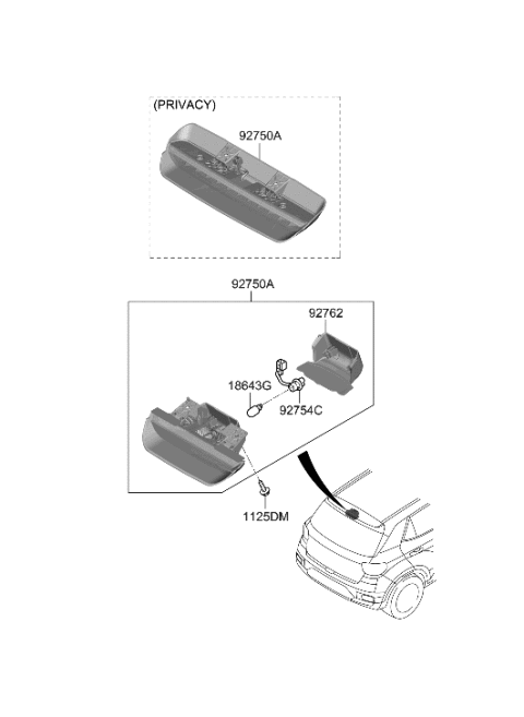 2021 Hyundai Venue Cover-HMSL Diagram for 92750-K2000