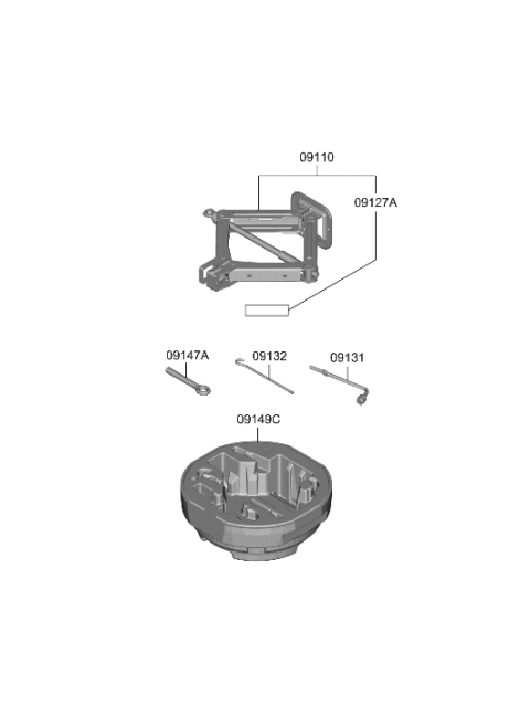 2023 Hyundai Venue Case-Tool Diagram for 09149-K2100