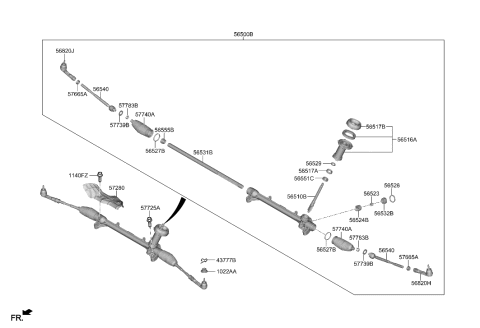 2018 Hyundai Kona Rack Bush Diagram for 56555-K2000