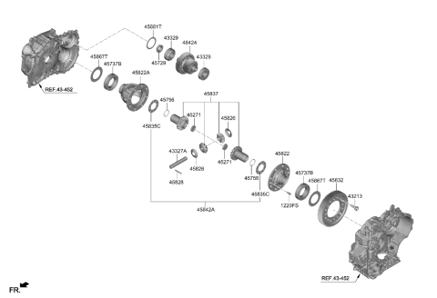 2023 Hyundai Kona Electric Gear Set-Differential Diagram for 45837-26000