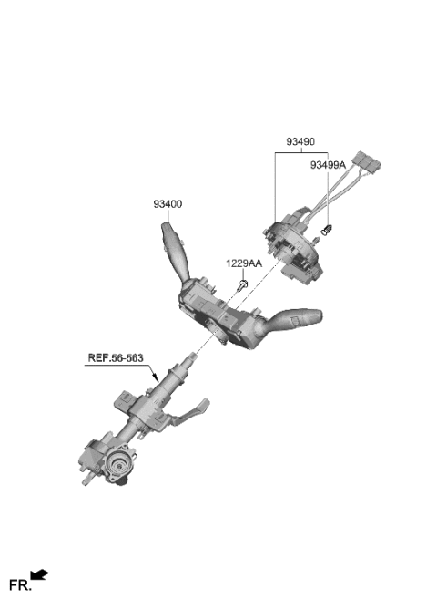 2021 Hyundai Venue Switch Assembly-Multifunction Diagram for 93400-M5550