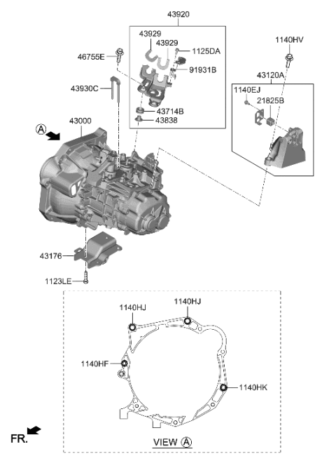 2023 Hyundai Venue Transmission Assembly-Manual Diagram for 430B0-26077