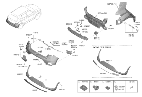 2023 Hyundai Venue Rear Fog & R/Refl Lamp Assembly,Left Diagram for 92405-K2100