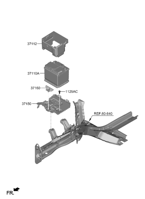 2020 Hyundai Venue Insulation Pad-Battery Diagram for 37112-F2450