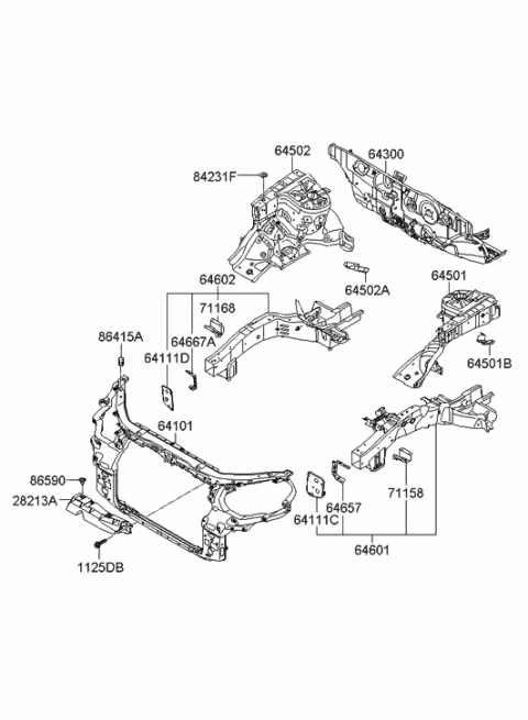 2010 Hyundai Sonata Panel Complete-Dash Diagram for 64300-0W500