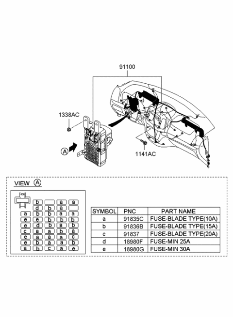 2010 Hyundai Santa Fe Wiring Assembly-Main Diagram for 91157-0W290