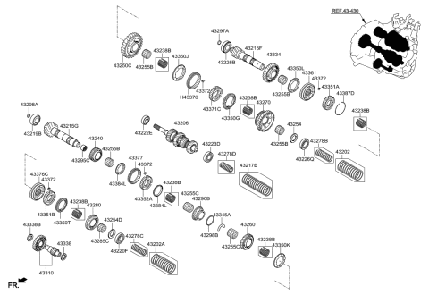 2009 Hyundai Santa Fe New Body Style Transaxle Gear-Manual Diagram 1