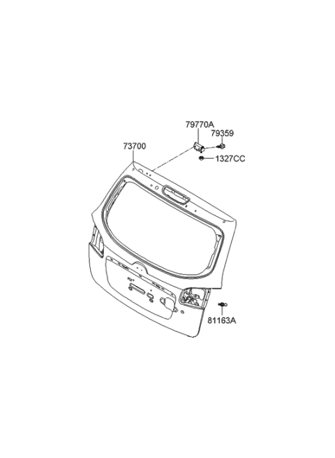 2009 Hyundai Santa Fe Tail Gate Diagram