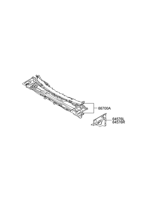 2009 Hyundai Santa Fe New Body Style Cowl Panel Diagram