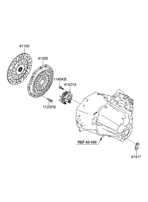 2009 Hyundai Santa Fe Disc Assembly-Clutch Diagram for 41100-24200